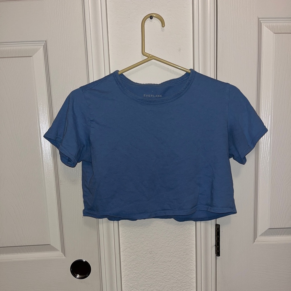 Everlane Blue Cotton Crop top